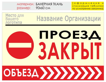 Информационный щит "объезд справа" (банер, 90х60 см) t13 - Охрана труда на строительных площадках - Информационные щиты - Магазин охраны труда ИЗО Стиль